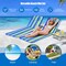 Costway 3-Piece Beach Lounge Chair Mat Set 2 Adjustable Lounge Chairs with Table Blue\Stripe